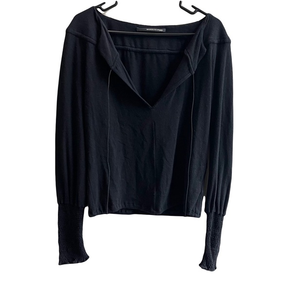 Maurizio Pecoraro Milano Black Wool Angora Silk Blend Sweater Women Size 10 - Picture 1 of 9